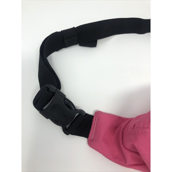 Jansport Neon Pink Canvas Full Zip Fanny Pack Adjustable Waist 2 Pocket Y2K 90s - Picture 5 of 9